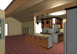 CAD Rendering of the Escondido Kitchen Remodel by Envision Design