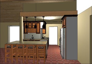CAD Rendering of the Escondido Kitchen Remodel by Envision Design